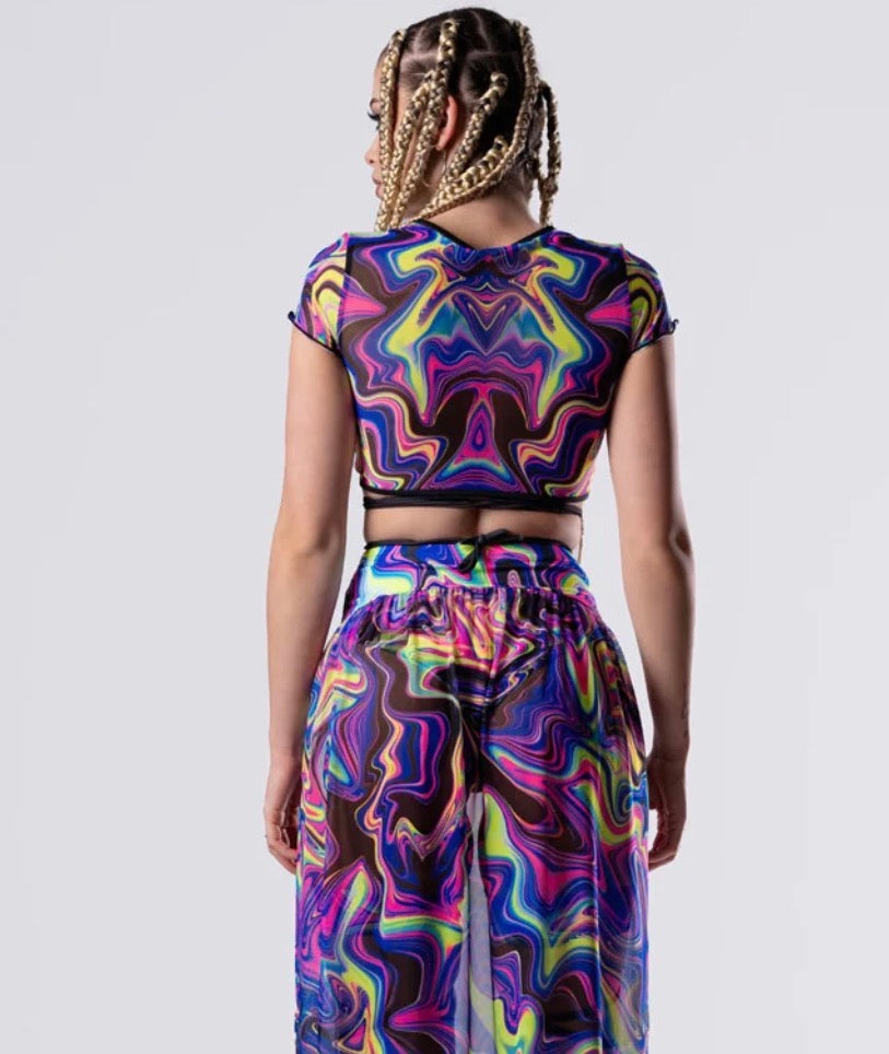 Devil Walking Total Obsession Open Front Sheer Top